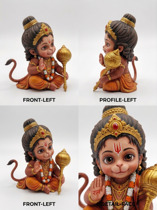 Bal Hanuman Ji 3D Printed Idol | Premium Spiritual Home Decor