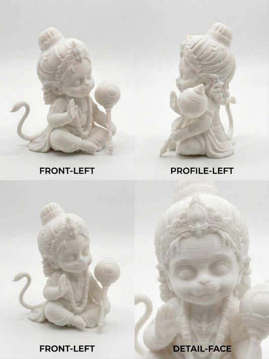 Bal Hanuman Ji 3D Printed Idol | Premium Spiritual Home Decor